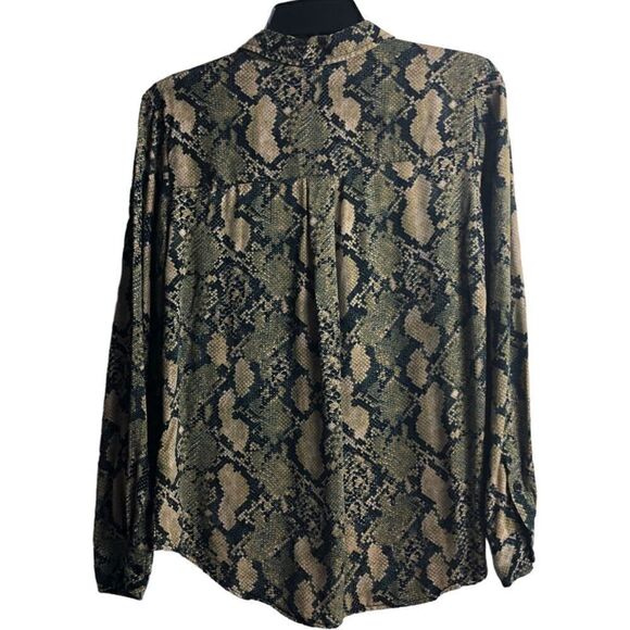 H&M Snakeskin Print Button Down Top - Picture 3 of 10